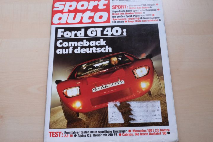 Deckblatt Sport Auto (11/1986)